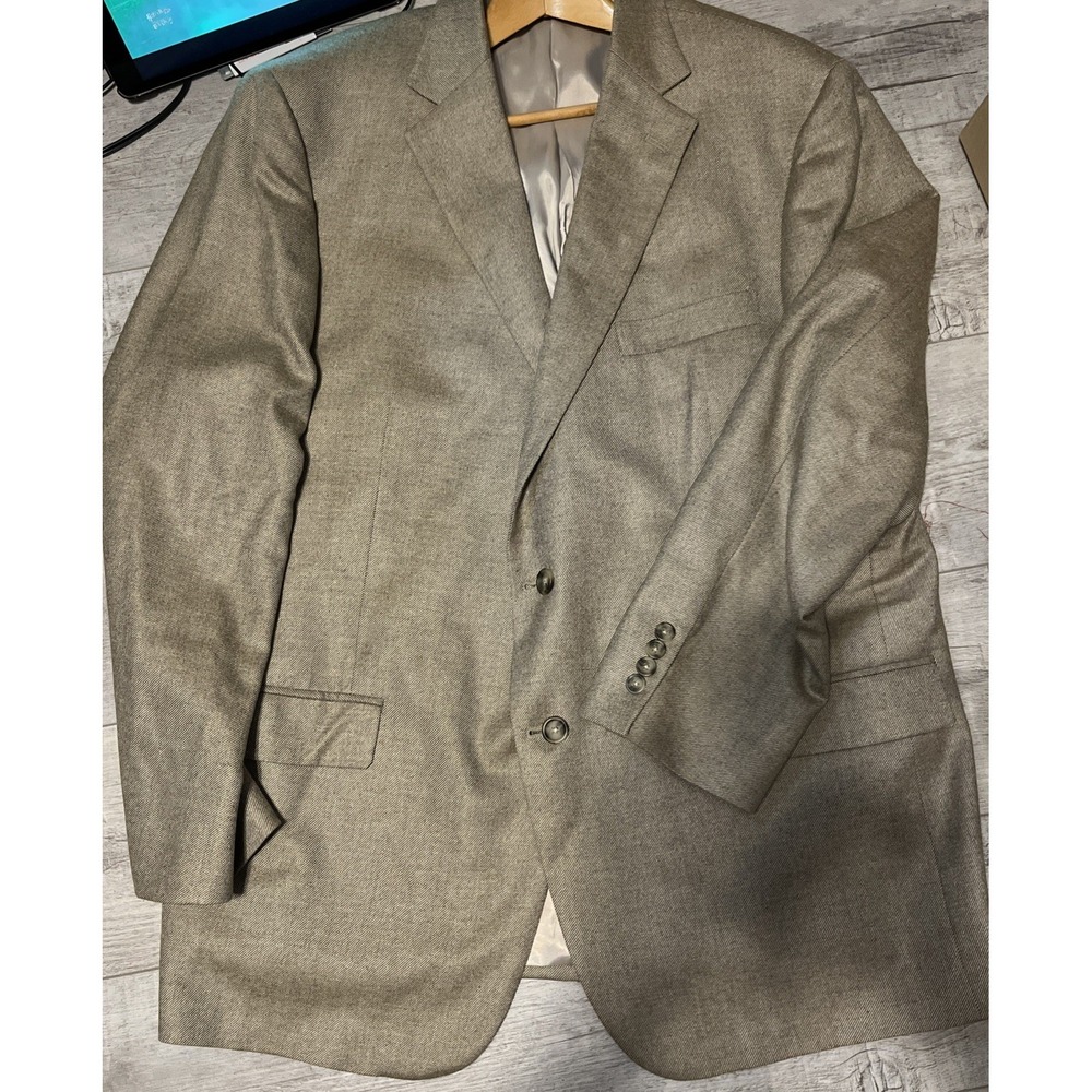 Hart Schaffner Marx Blazer Mens 48R Loro Piana Cashmere Sport Coat Herringbone